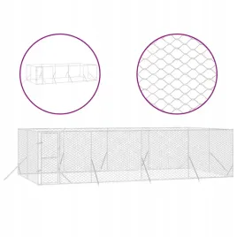 kojec-zewnetrzny-dla-psa-srebrny-8x4x2-m-stal-galwanizowana