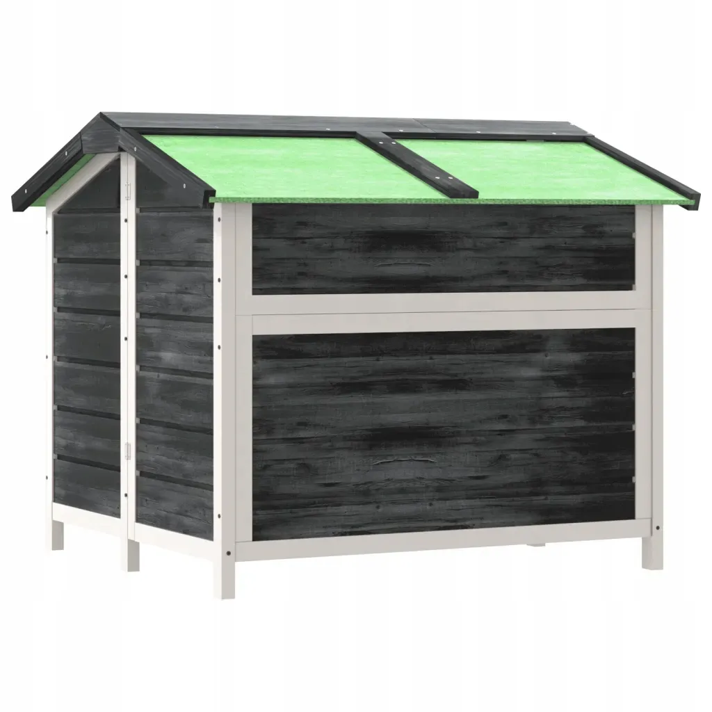 buda-dla-psa-szara-96x87x805-cm-drewno-sosnowe-stan-nowy