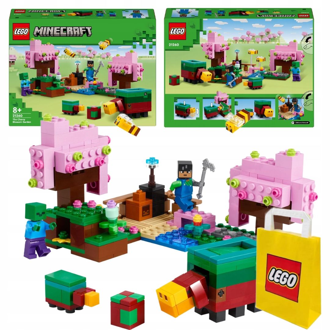 LEGO Minecraft 21260 Wiśniowy Ogród Sunny Zombie 2x Pszczoła