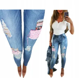 js222-jeans-elastyczne-jeansy-spodnie-rurki-s-36
