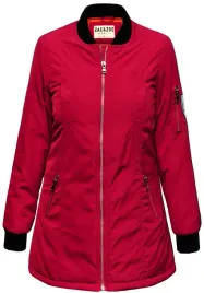 fa125-czerwony-kurtka-damska-bomberka-dluga-lekka-przejsciowka-wiosenna-m