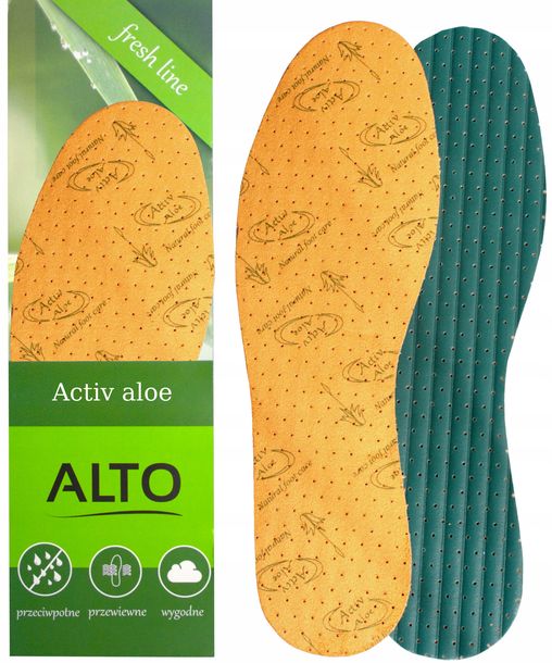 ﻿WKŁADKA DO BUTÓW WYGODNE PRZECIWPOTNE ALOE VERA R.37