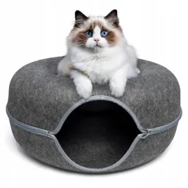 legowisko-tunel-dla-kota-okragle-donut-domek-60-cm-ciemnoszary