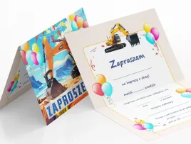 zaproszenie-koparka-budowa-sany-na-urodziny-dziecka-koperta-gratis