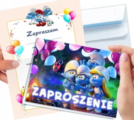 zaproszenie-smerfy-na-urodziny-dziecka-koperta-gratis