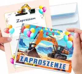 zaproszenie-koparka-budowa-sany-na-urodziny-dziecka-koperta-gratis