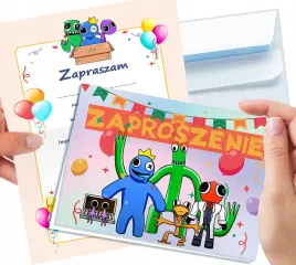 zaproszenie-rainbow-friends-na-urodziny-dziecka-koperta-gratis