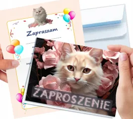 zaproszenie-kot-kotek-roze-na-urodziny-dziecka-koperta-gratis