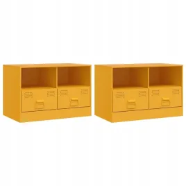 szafki-pod-telewizor-2-szt-musztardowe-67x39x44-cm-stalowe