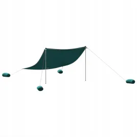 zadaszenie-na-plaze-z-obciaznikami-zielone-304x300-cm