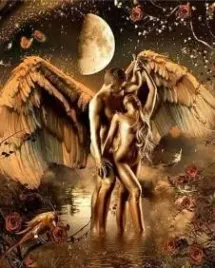 malowanie-po-numerach-kobieta-i-archaniol-akt-zlote-postaci-noca-40-x-50