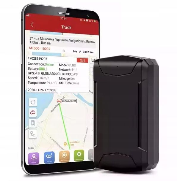 ﻿Lokalizator GPS podsłuch draVires duży akumulator magnes do samochodu