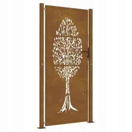 furtka-ogrodowa-105x205-cm-stal-kortenowska-motyw-drzewa