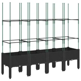 donica-ogrodowa-z-kratka-czarna-160x40x1425-cm-pp