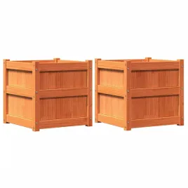 donice-ogrodowe-2-szt-woskowy-braz-lite-drewno-sosnowe