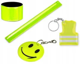opaska-odblaskowa-brelok-kamizelka-i-buzka-zestaw-dla-dzieci-i-doroslych
