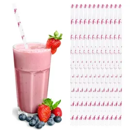 rurki-slomki-papierowe-jednorazowe-biale-rozowe-flamingi-20cm-12szt