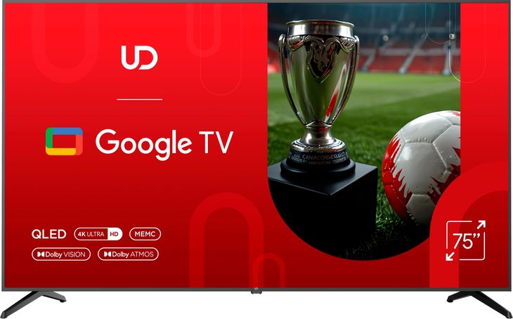 TELEWIZOR QLED UD 75 CALI UHD 4K GOOGLE SMART TV DOLBY ATMOS HDR+ HEVC WIFI