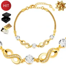 zlota-bransoletka-damska-585-nieskonczonosc-cyrkonie-dla-kobiety