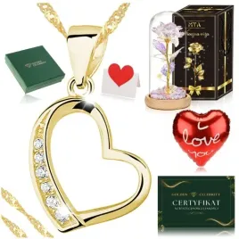 zloty-lancuszek-damski-925-serce-roza-wieczna-na-18-urodziny-dla-dziewczyny