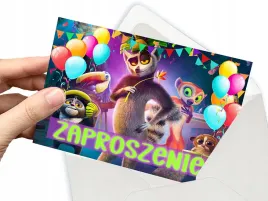 zaproszenie-krol-julian-moris-pingwiny-na-urodziny-dziecka-koperta-gratis