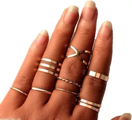 zestaw-punk-pierscionki-zlote-obraczki-gothic-boho