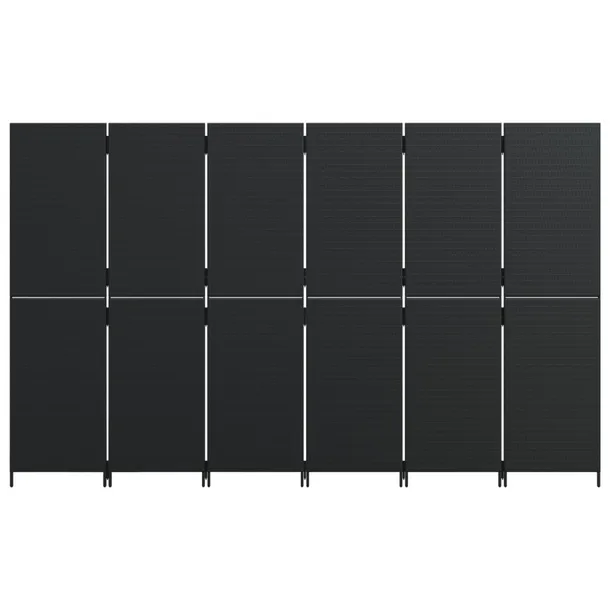 parawan-6-panelowy-czarny-polirattan-stan-nowy-stan-opakowania-oryginalne