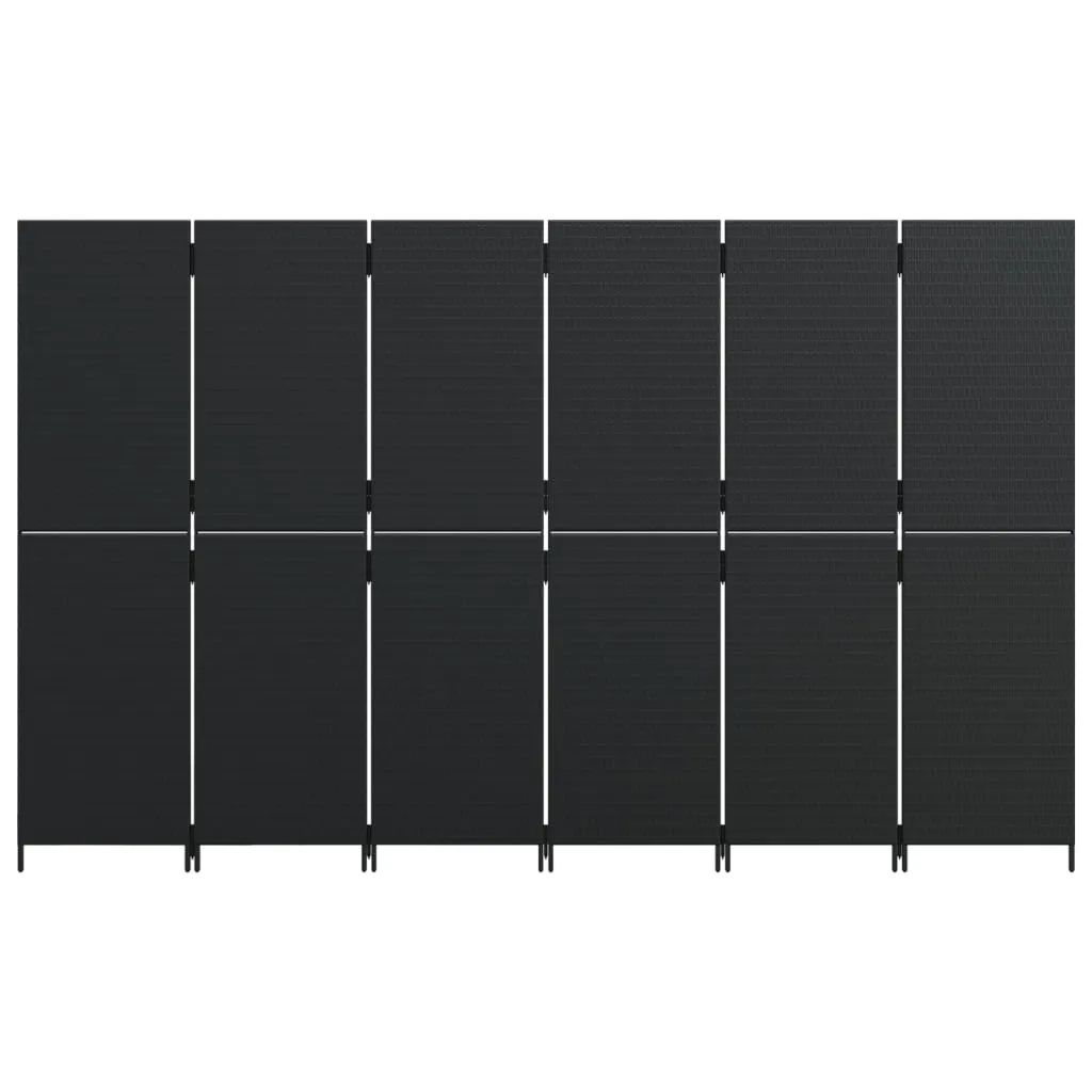 parawan-6-panelowy-czarny-polirattan-stan-nowy