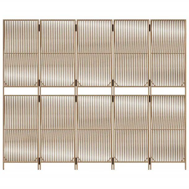 parawan-5-panelowy-bezowy-polirattan-waga-z-opakowaniem-12-8-kg