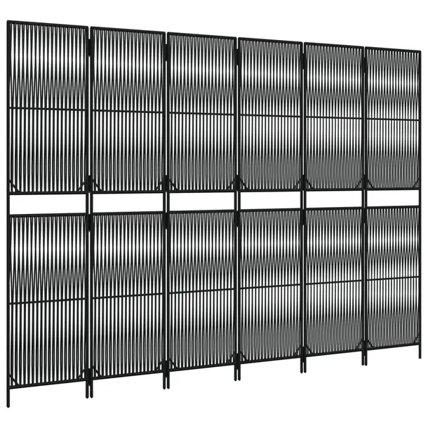 parawan-6-panelowy-czarny-polirattan-stan-nowy