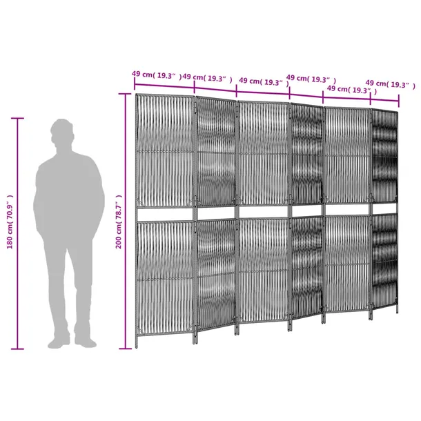 parawan-6-panelowy-czarny-polirattan-stan-nowy