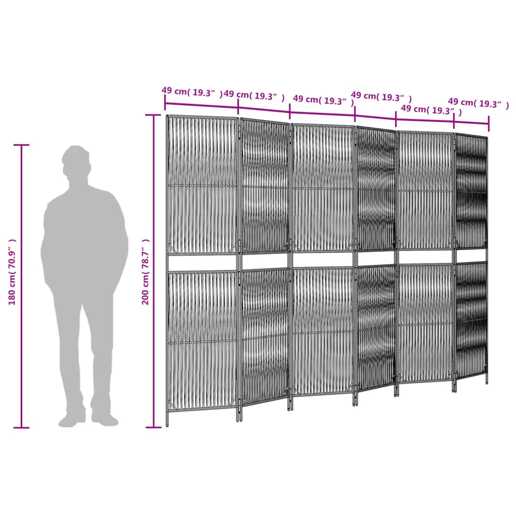 parawan-6-panelowy-czarny-polirattan-stan-nowy