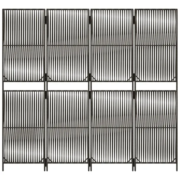 parawan-4-panelowy-szary-polirattan-stan-nowy