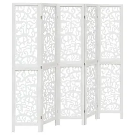 parawan-pokojowy-5-panelowy-bialy-lite-drewno-paulowni