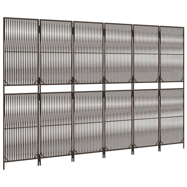 parawan-6-panelowy-brazowy-polirattan-szerokosc-skrzydla-49-cm