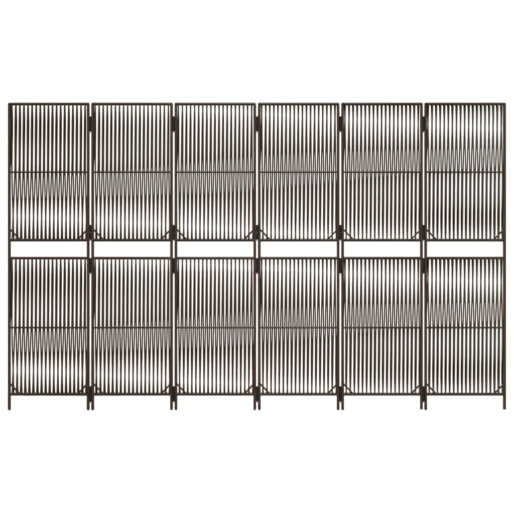 parawan-6-panelowy-brazowy-polirattan-stan-nowy