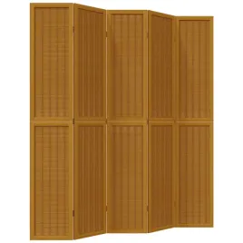 parawan-pokojowy-5-panelowy-brazowy-lite-drewno-paulowni