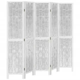 parawan-pokojowy-5-panelowy-bialy-lite-drewno-paulowni