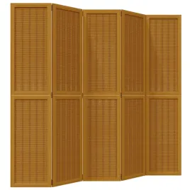 parawan-pokojowy-5-panelowy-brazowy-lite-drewno-paulowni