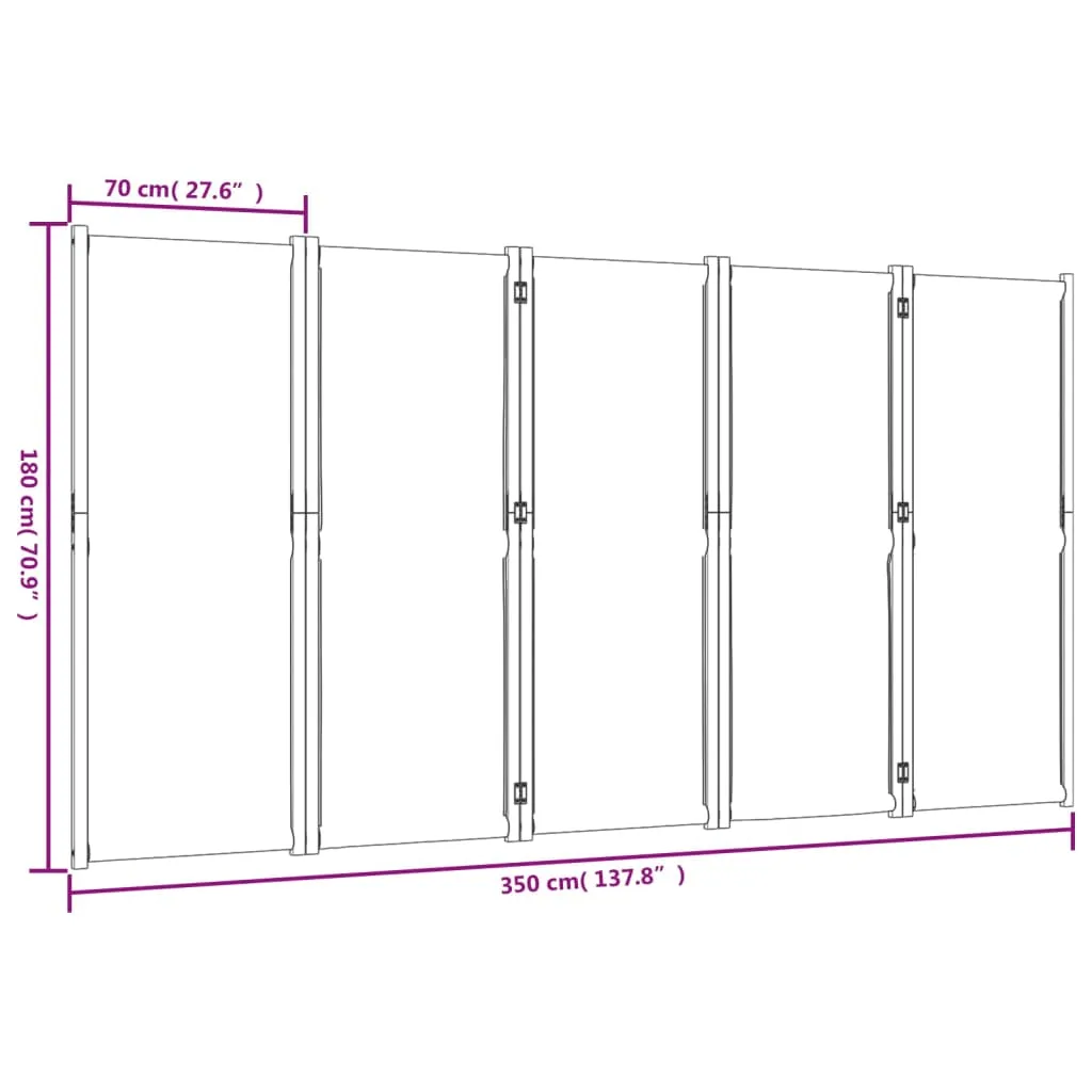 parawan-5-panelowy-jasnoszary-350x180-cm