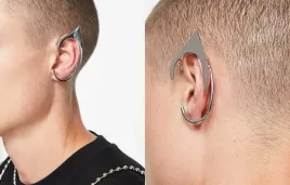 design-spiczasta-nausznica-w-srebrnym-kolorze