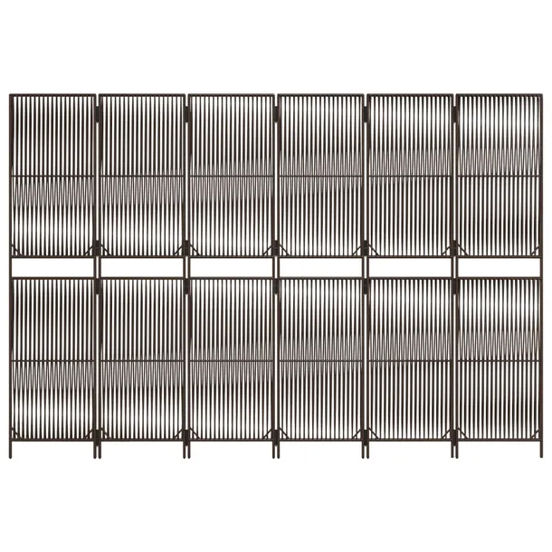 parawan-6-panelowy-brazowy-polirattan-waga-z-opakowaniem-15-kg