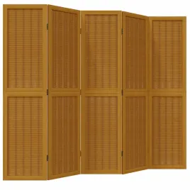 parawan-pokojowy-5-panelowy-brazowy-lite-drewno-paulowni