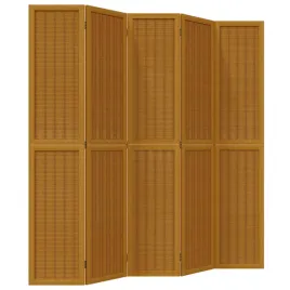 parawan-pokojowy-5-panelowy-brazowy-lite-drewno-paulowni