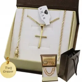 zloty-pelny-lancuszek-damski-pancerka-z-krzyzykiem-pr-925-585-grawer-gratis