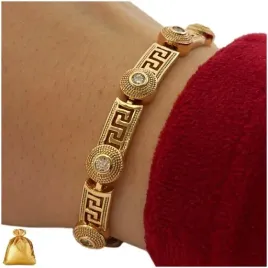 bransoletka-damska-zlota-ze-stali-chirurgicznej-gruba-wzor-grecki-cyrkonie