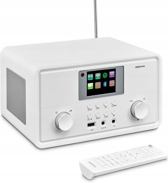 ﻿RADIO INTERNETOWE CYFROWE MD88069 DAB+ FM USB BT KOLOROWY WYWIETLACZ BIAŁE
