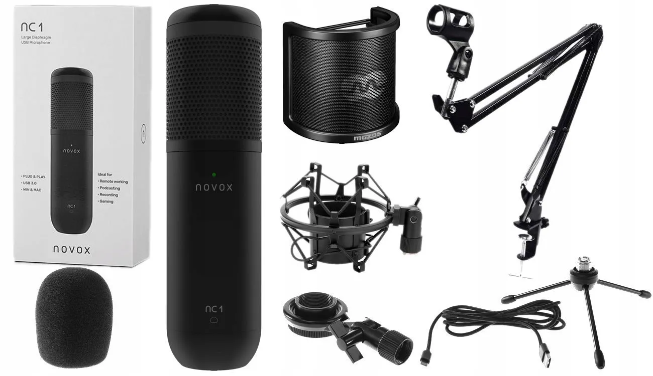 NOVOX NC1 USB-C V2 MIKROFON STUDYJNY DO KOMPUTERA + POP