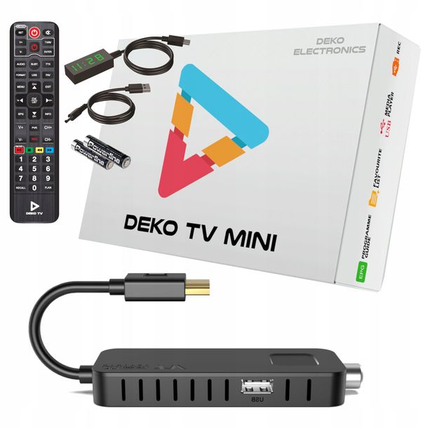 Tuner Dekoder DVBT2 DekoTV Mini Telewizji Naziemnej DVB-T2 HEVC H.265 DEKO