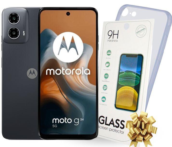 ﻿Motorola Moto G34 5G 4/128GB NFC | Black| Gratis | ETUI + SZKŁO HARTOWANE